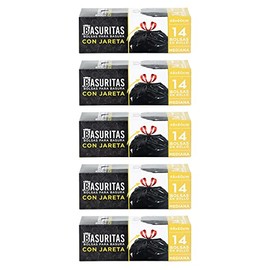 Basuritas | 70 Bolsas de Basura Medianas con cinta de cierre, 48x60 cm (pack 5x14)