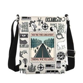 MBMSO Lost TV Show Crossbody Bag Lost Dharma Initiative Gift for Sci Fi Lovers Fans Eight Sign Figure Lost Small Shoulder Bag (Lost Crossbody)