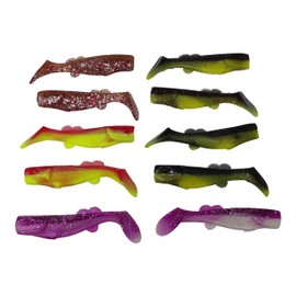 SANDAFISHING 10 Zander Rubber Fish Set – California 3 Inches 8 cm Relax Pike Perch Rubber Bait