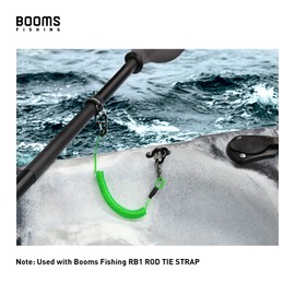 Booms Fishing T02 Fishing Pole Tether, Kayak Paddle Leash, Paddle Board Fishing Accessories, Heavy Duty Fishing Lanyard for Fishing Tools/Rods/Paddles, Green 2pcs