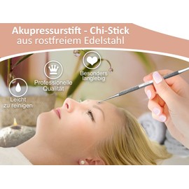 InstrumenteNrw Acupressure Pen Point Finder Meridian Pen Stainless Steel Ball Diameter 2/5 mm Acupuncture Pen Acupressure Pen Acupuncture Rod (Stainless Steel)