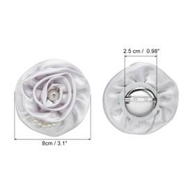 PATIKIL Fabric Flowers Brooches Pearls Vintage Silk Flowers Brooches Elegant Flower Pins for Women Hat Dress Shirt Tie Corsage Silver