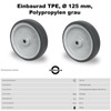 T.P.E. Flush-Mounted Wheel 125 mm Axle Apparator Roller Set of
