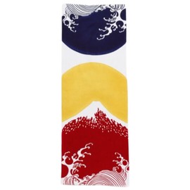 [倭物や Kaya] Wave and Mt.Fuji Hand Towl/Japanese Classical Design Hand towl 7JRP0101 RED