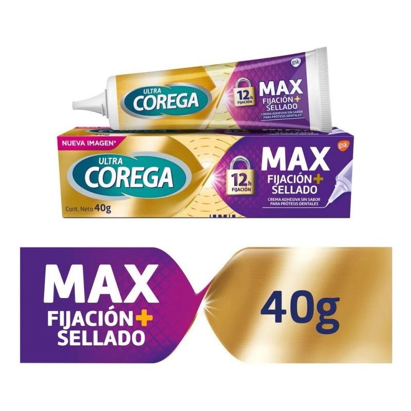 Crema Adhesiva Ultra Corega Máximo Sellado Para Prótesis Dentales Sin