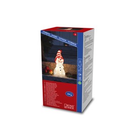 Konstsmide LED Acrylic Snowman, 32 Warm White Diodes, 24 V, Outdoor (IP44), 3.6 W, White Cable - 6249-103
