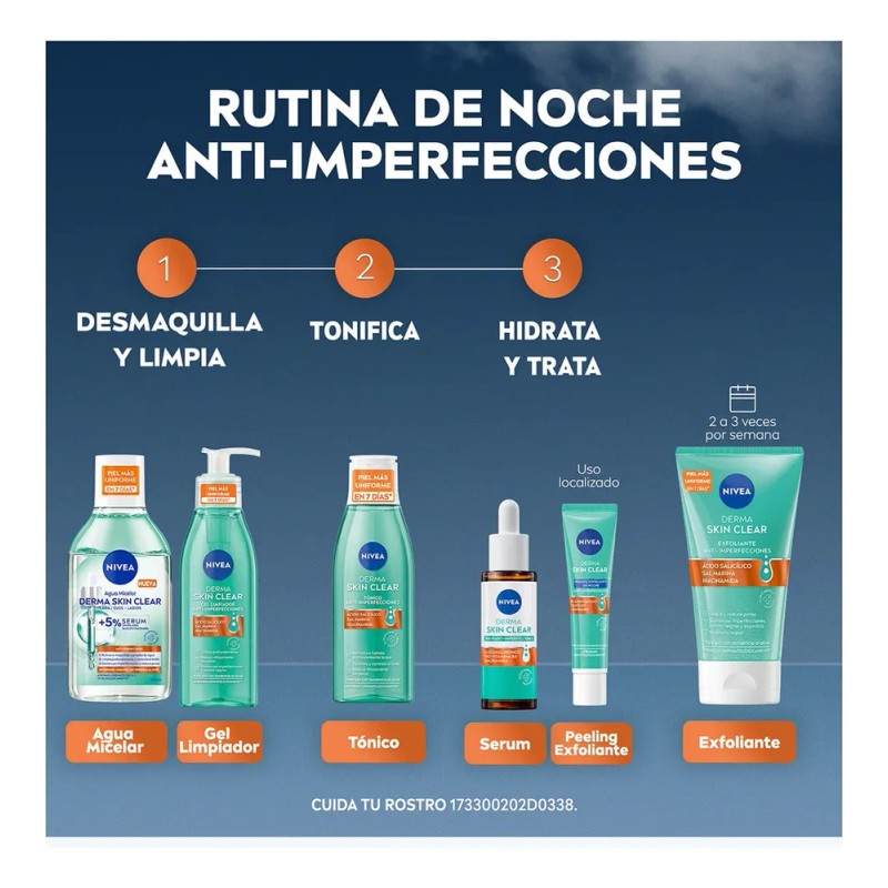Nivea Derma Skin Clear Agua Micelar Anti-imperfeccio 400ml Acneica Día/noche