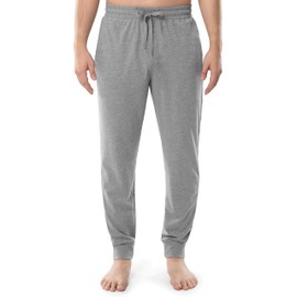 Fruit of the Loom Men's Jersey Knit Jogger Sleep Pant (1 and 2 Packs), Grey Heather, Large