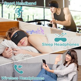 LC-dolida Sleep Headphones, Bluetooth Headband, Sports Headphones, Sleeping for Headphones, Side Sleepers, 10-14H Playtime, Lightweight Sleep Headband with HiFi Stereo, Gifts for Men and Women