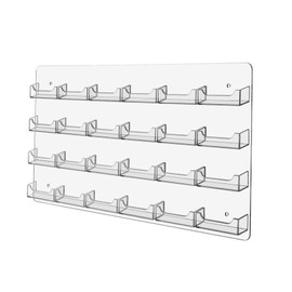 Marketing Holders 6 Pack Hanging Business Card Rack with Hanging Hardware for 3.5" x 2" Gift or Appointment Cards Medical Dental Corporate Office Community Center 24 Pocket Clear Acrylic One Piece