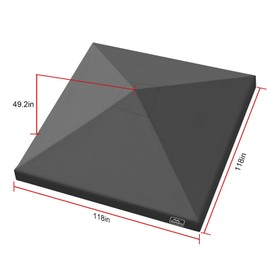 KAMPKEEPER Canopy Replacement Top, 10 x 10 Pop Up Canopy Top Cover for Canopy Straight Leg Tent,PU-Coated 500D Polyester,UP F50+ UV Protection,Flame Resistant and Waterproof(Top Only) (Black)