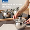 Daniks Modern 10-Piece Stainless Steel Cookware Set with Glass Lids,