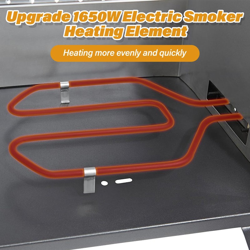 Upgrade 1650W Electric Smoker Heating Element with Adjustable Thermostat Controller,