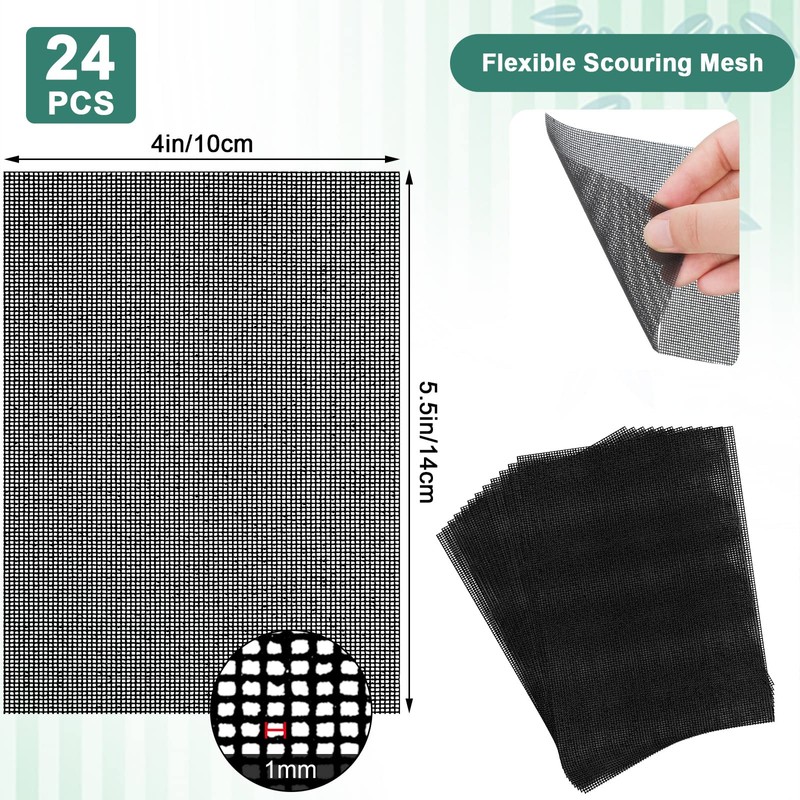 Skyley 24 Pack Flexible Scrubbing Screen Cleaning Mesh for Household