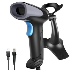 Sumicor 2D USB Barcode Scanner with Stand, Handheld 1D 2D QR Barcode Reader Support Mobile Payment Laptop Screen Scan Wired Bar Code Scanner for Supermarket Retail Store