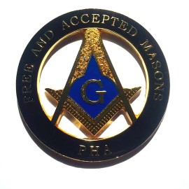 Masonry Masonic  Black And Gold  PHA Masons Cut Out  High Quality Car Emblem