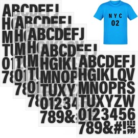 210 pcs 2 Inch Iron On Letters Heat Transfer Letters for Sport Jerseys T Shirts Team Name Clothes Slogan Printing DIY (Black)