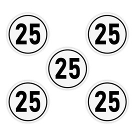QTTRPCU Pack of 5 25 km/h Sign, 25 km/h Sticker, Round Car Speed Sticker for Trailer, Truck, Bus, Agricultural Machine, Diameter 20 cm