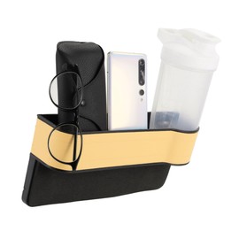 Motoforti Universal Car Seat Gap Filler with Cup Holder Front Seat Gap Filler Car Seat Gap Organizer Car Storage Accessories, Right Side, Leather, Beige