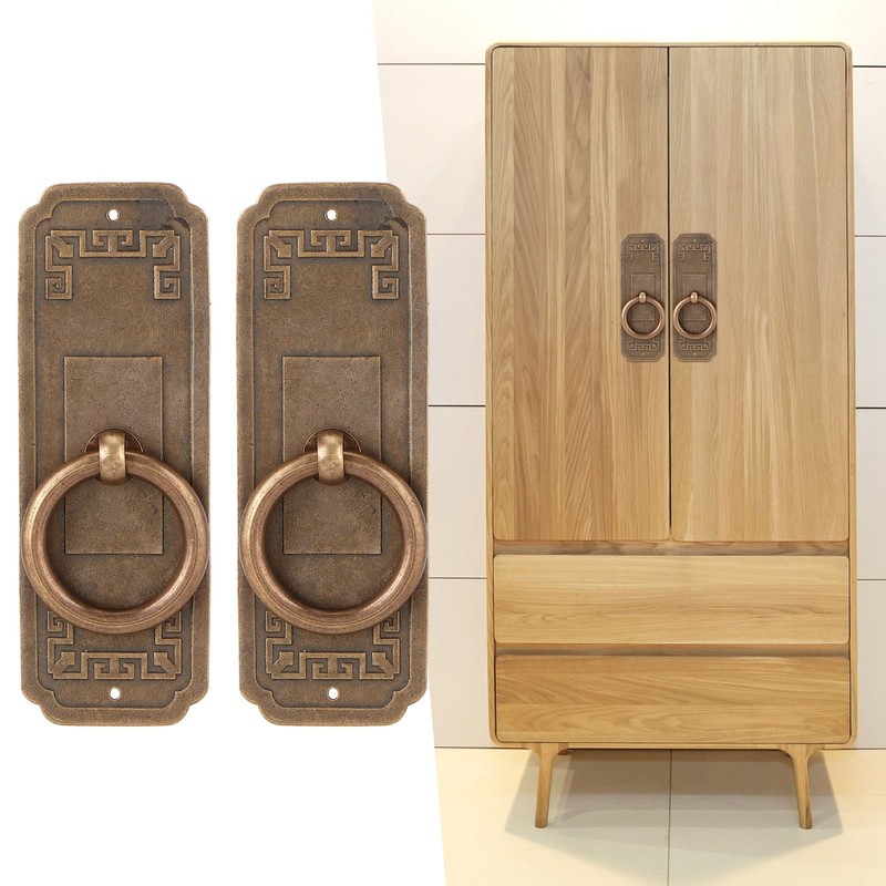 2 Sets Chinese Style Handle Single Hole Door Pull Knobs