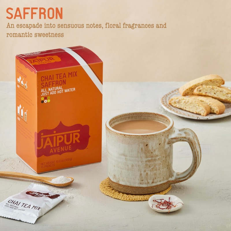 Jaipur Avenue Saffron Chai Tea Mix Crafted with All-Natural Assam