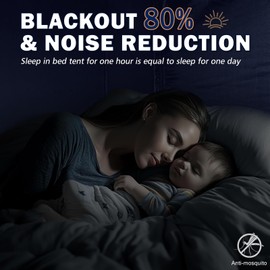 RIYDH Bed Tent Bed Canopy Queen Size Tents for Adult and Kids- Original Design Portable Dream Tent Indoor Sleeping Tents 80% Blackout with 3 Doors Breathable Big Space Tents