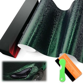 1FTx5FT PET Damascus Forged Satin Venom Green Vinyl Wrap Auto Car Sticker Decal Film Sheet Bubble Free Air Release Technology with Tool Set