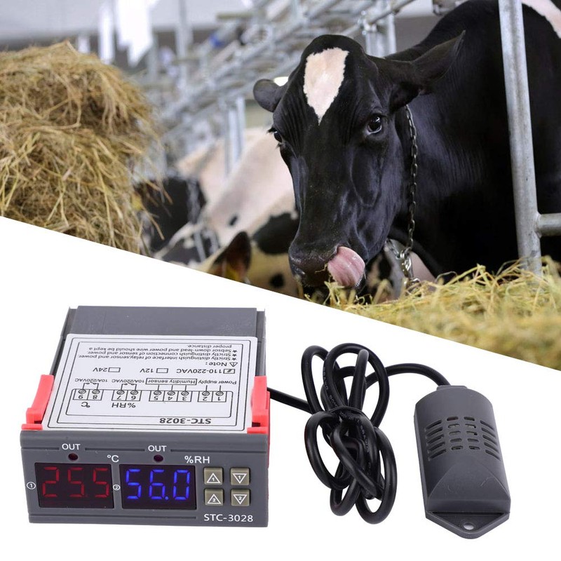 STC-3028 Digital Temperature Controller Humidity Controller, Dual Display Digital Thermometer