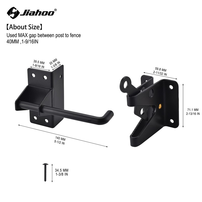 Heavy Duty Automatic Gate Latch for Wooden Fences,Self Locking Metal