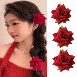 HAPVITAL Rose Flower Corsage, Flower Hair Ornament, Large Flower Brooch, Bride, Headdress for Weddings, Flowers, Headdress, Hair Accessories, Weddings, Beaches