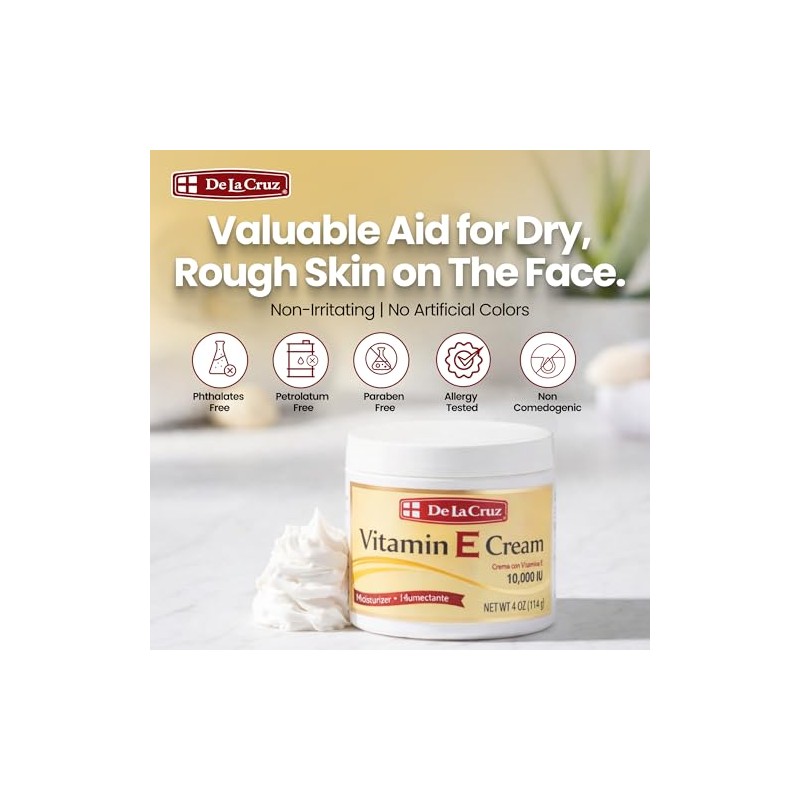 De La Cruz Vitamin E Cream, 4 Ounce