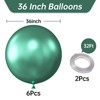 KALOR 36 Inch Giant Metallic Green Balloons, 6 Pack Large