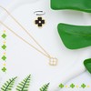 Teaque 18K Gold Four Leaf Studded Clover Necklace | Double