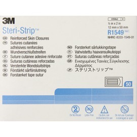 3M™ Steri-Strip™ Reinforced Adhesive Skin Closures, R1549, 1/2 in x 2 in (12 mm x 50 mm), 6 Strips/Envelope