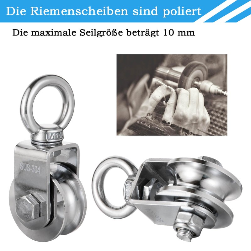 Pulley Wheel with 2 Bearing, Cable Pully Block Heavy Duty