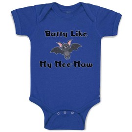 Cute Rascals Baby Bodysuit Pipistrelle Batty like My Mee-Maw Flying at Night Boy & Girl Baby Clothes Funny Cotton Royal Blue Design Only 6 Months