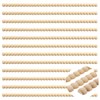 Nuanchu 24 Pcs Decorative Beaded Wood Trim Half Wooden Beads