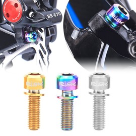 Hosioe 4PCS Caliper Adapter for M6x18/20mm Titanium Ti Bolt MTB Disc Brake with Spacer