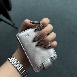 Dark Mirage Handmade Nail Tips - Long Coffin / 다크 미라주 수제네일팁 - 롱코핀