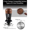 JUELICH 53mm Espresso Tamper with Wooden Handle – Spring-Loaded Coffee