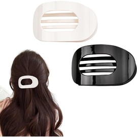 Large Flat Hair Claw Clip for Girls Hair Clips Thick Thin Hair Barrettes for Women Duck Billed Hair Clips (Black white, One size)