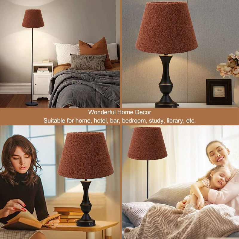 Table Lamp Shade Plush Cloth Tapered Simple Exquisite Lampshade for