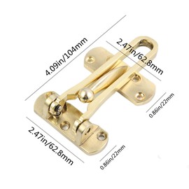 szhdx Home Security Door Lock, Door Reinforcement Lock Swing Bar Lock， Front Door Locks for Kids, Home Reinforcement Lock for Swing-in Doors, Latch Guard Clasp,Solid Security loc , (2 Pack Golden)