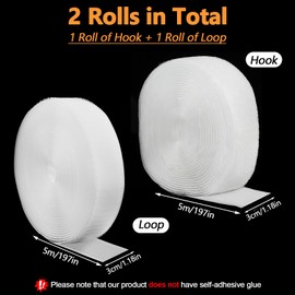 Hopton Set Di Nastro In Velcro Per Cucire, Chiusura In Velcro Riutilizzabile Extra Forte In Pile E Ganci Per Abbigliamento, Articoli Per La Casa, Larghezza 30 Mm X Lunghezza 5 M, Colore Bianco