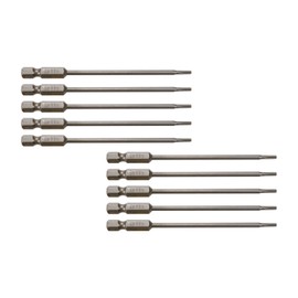 Rannb TT9 Torx Bit Set with 1/4" Hex Shank Screwdriver Bit (10pcs) Security Torx Bit Set,Magnetic S2 Steel Screwdriver Bit Set,4"Long