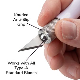 Craft County Loop Handle Pen-Grip Crafting Knives – Ergonomic Precision Blades for Scrapbooking, Sewing, and More! (Fixed)