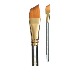 Princeton Heritage, Series 4050, Synthetic Sable Paint Brush for Watercolor, Angle Wash, 3/4 Inch