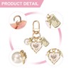 uxcell Heart Keychain Charm for Women, Metal Cute Heart Tulips