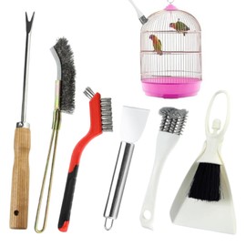 Bird Cage Cleaning Brush, Bird Poop Remover Scraper, 1 Set Litter Pet Supplies Brush for Outdoor Patio Hummingbird Hamster Rabbit Parrot Conure