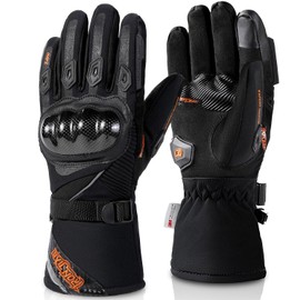 Guantes impermeables para motocicleta, de fibra de carbono, impermeables, cálidos, con función para pantalla táctil, para hombres y mujeres